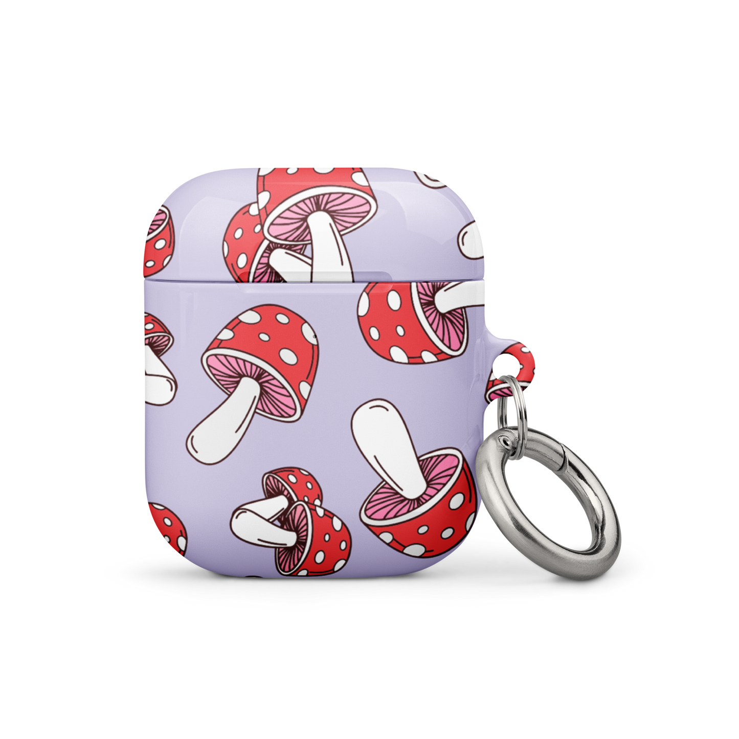 Purple Mushrooms Airpods Case