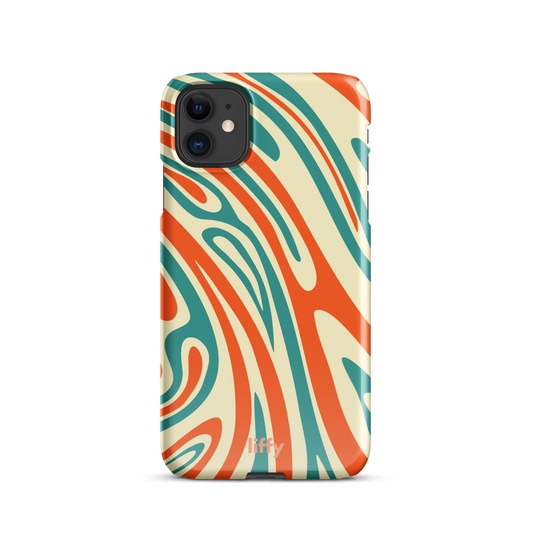 Liquid Dream: Retro Coral iPhone Snap Case