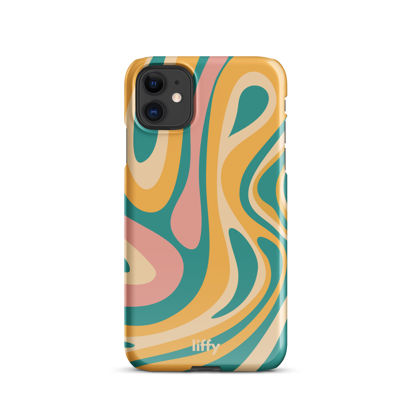 Liquid Dream: Teal & Coral iPhone Snap Case