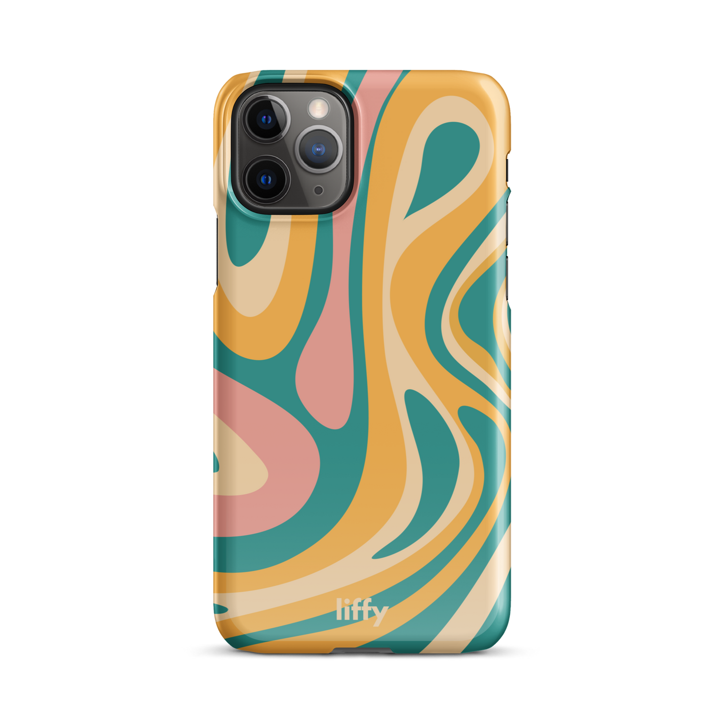 Liquid Dream: Teal & Coral iPhone Snap Case