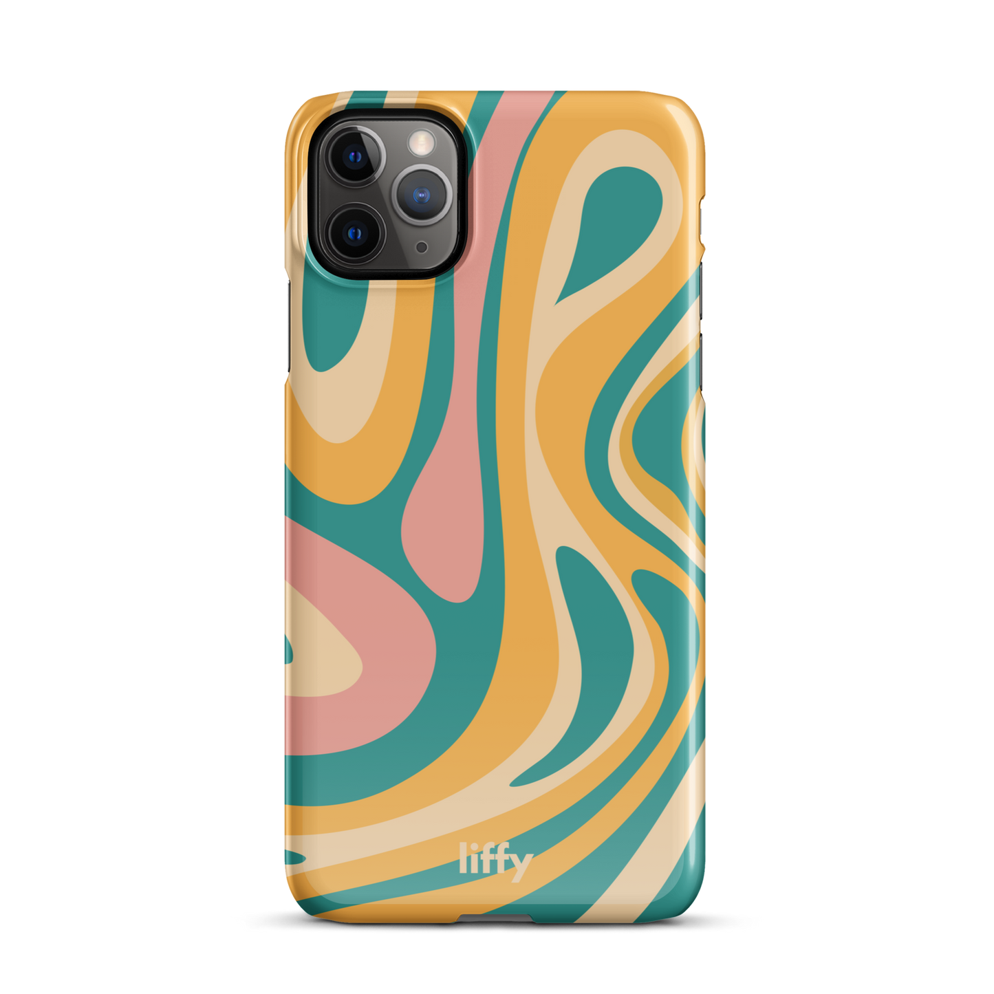 Liquid Dream: Teal & Coral iPhone Snap Case