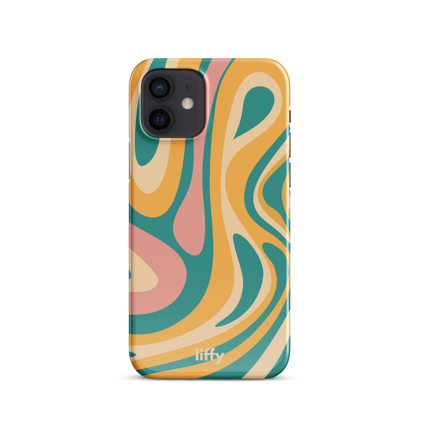 Liquid Dream: Teal & Coral iPhone Snap Case