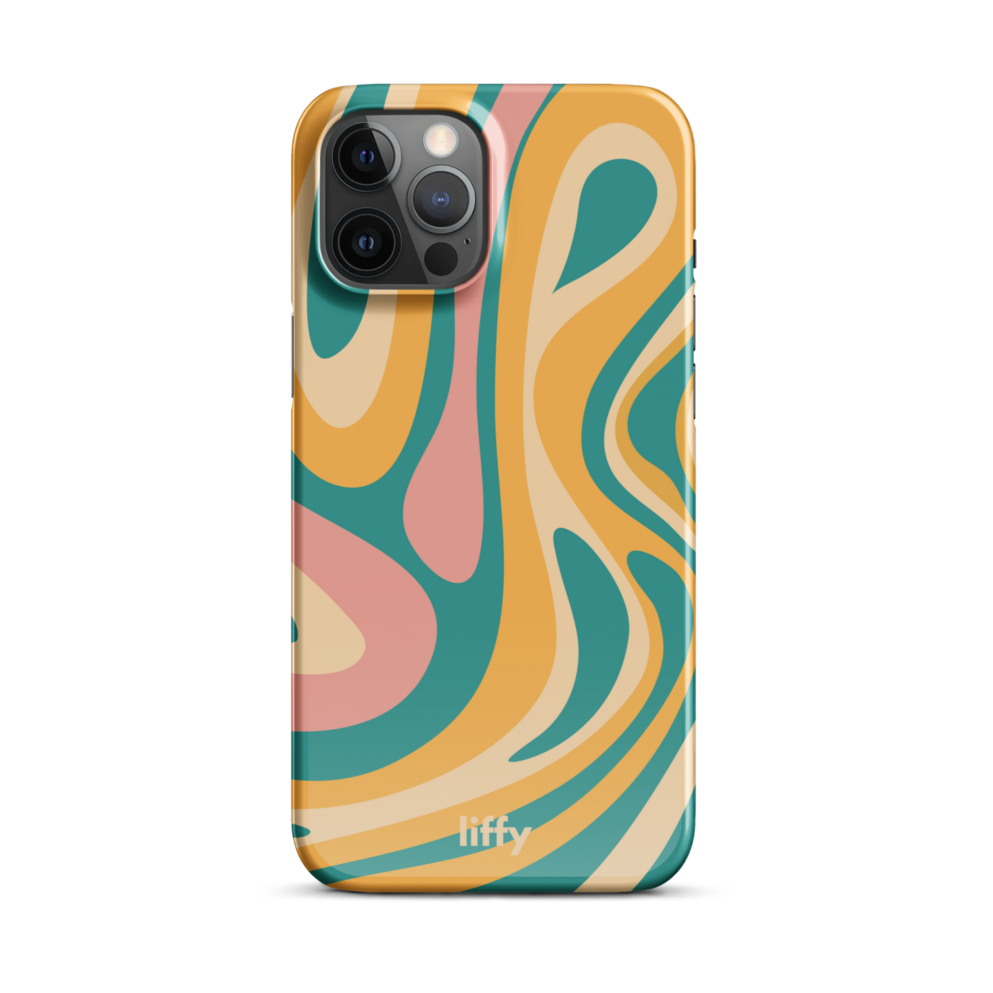 Liquid Dream: Teal & Coral iPhone Snap Case