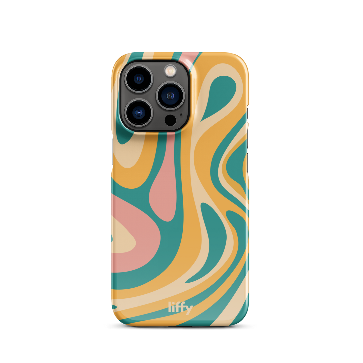 Liquid Dream: Teal & Coral iPhone Snap Case