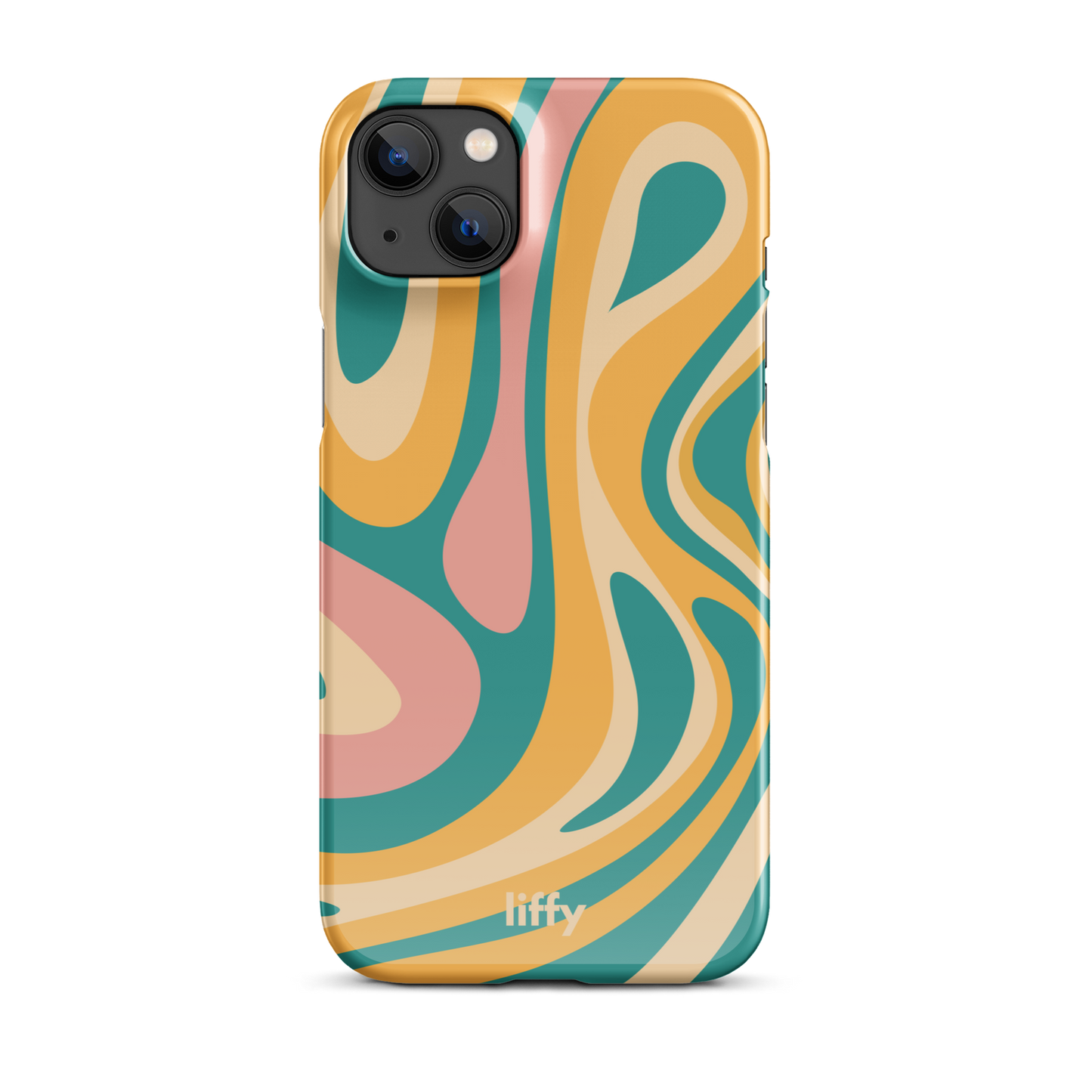 Liquid Dream: Teal & Coral iPhone Snap Case