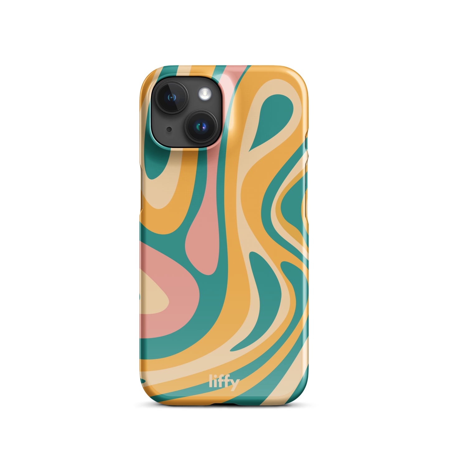 Liquid Dream: Teal & Coral iPhone Snap Case