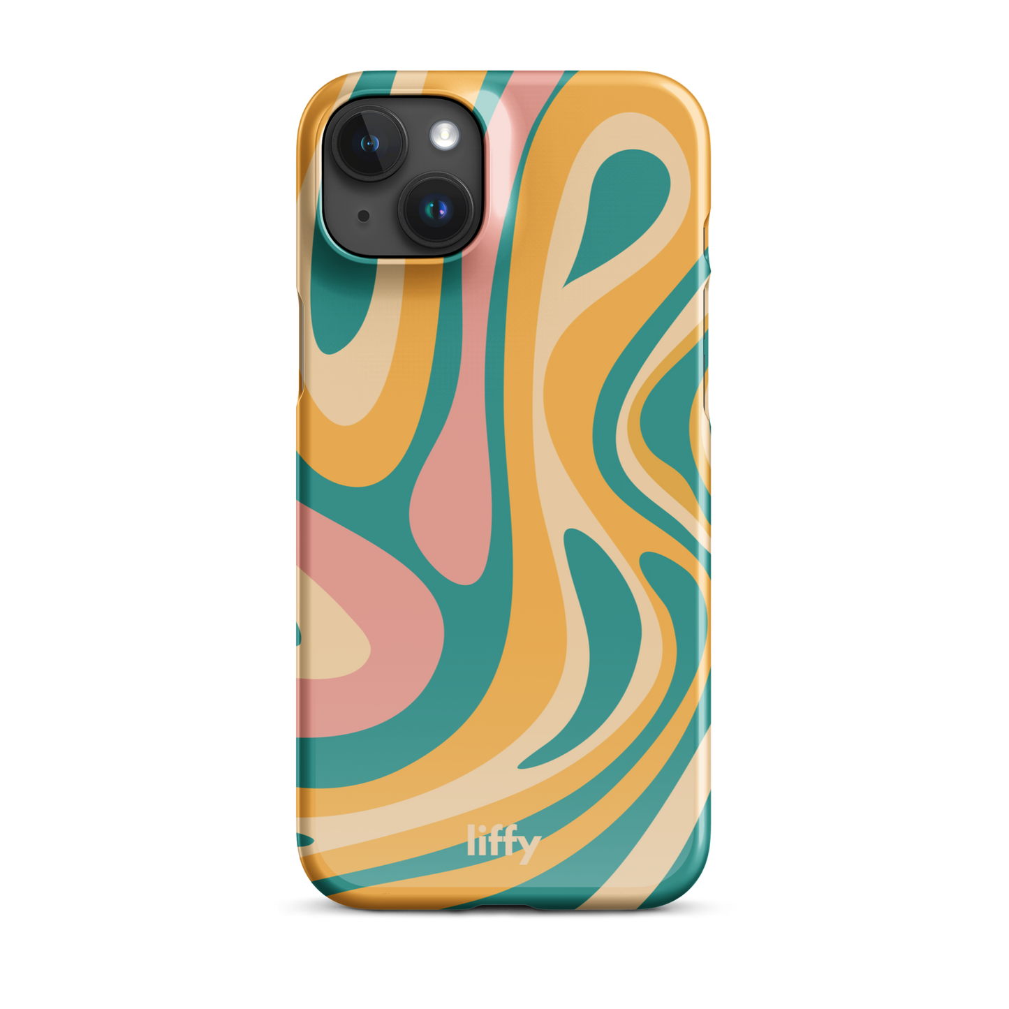 Liquid Dream: Teal & Coral iPhone Snap Case