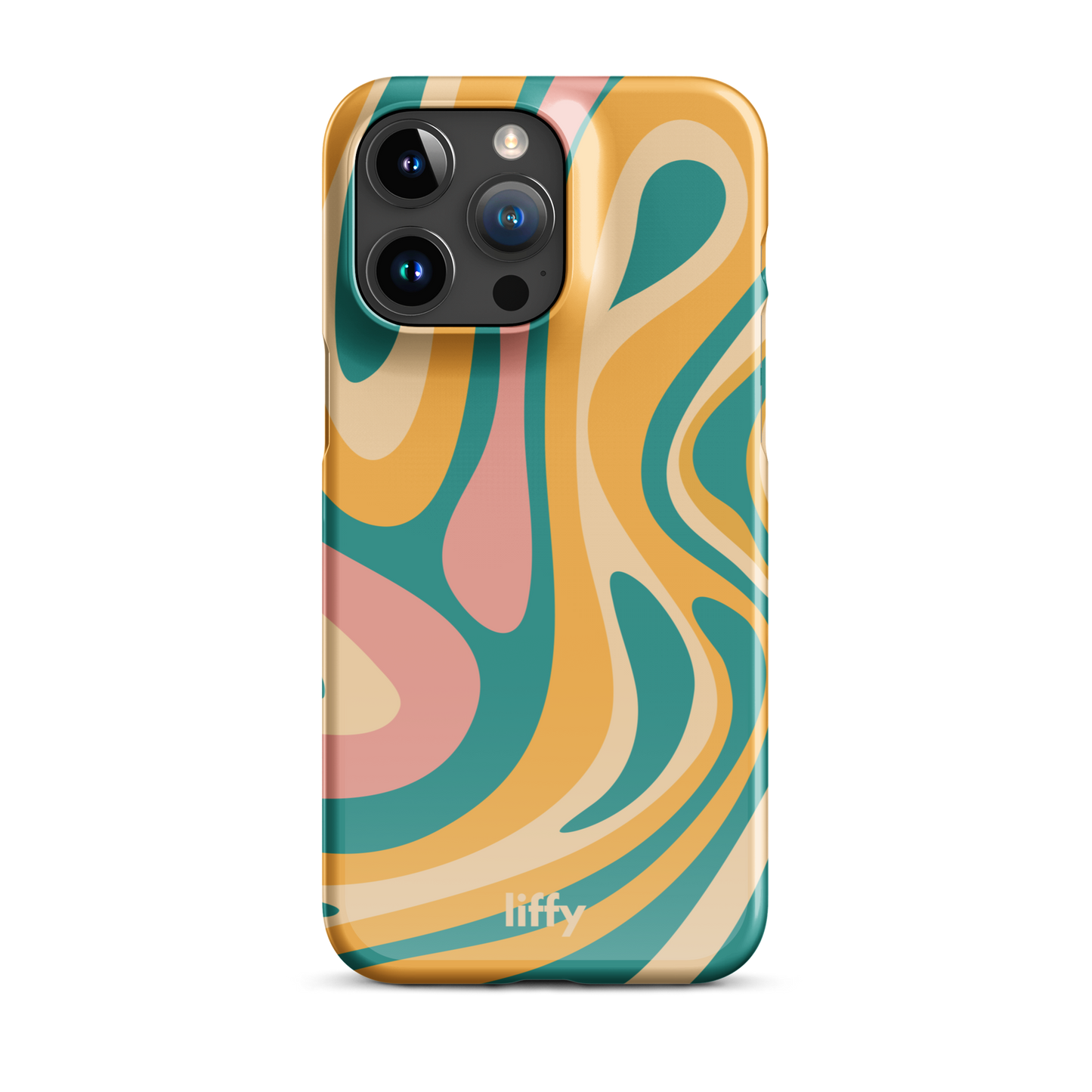 Liquid Dream: Teal & Coral iPhone Snap Case