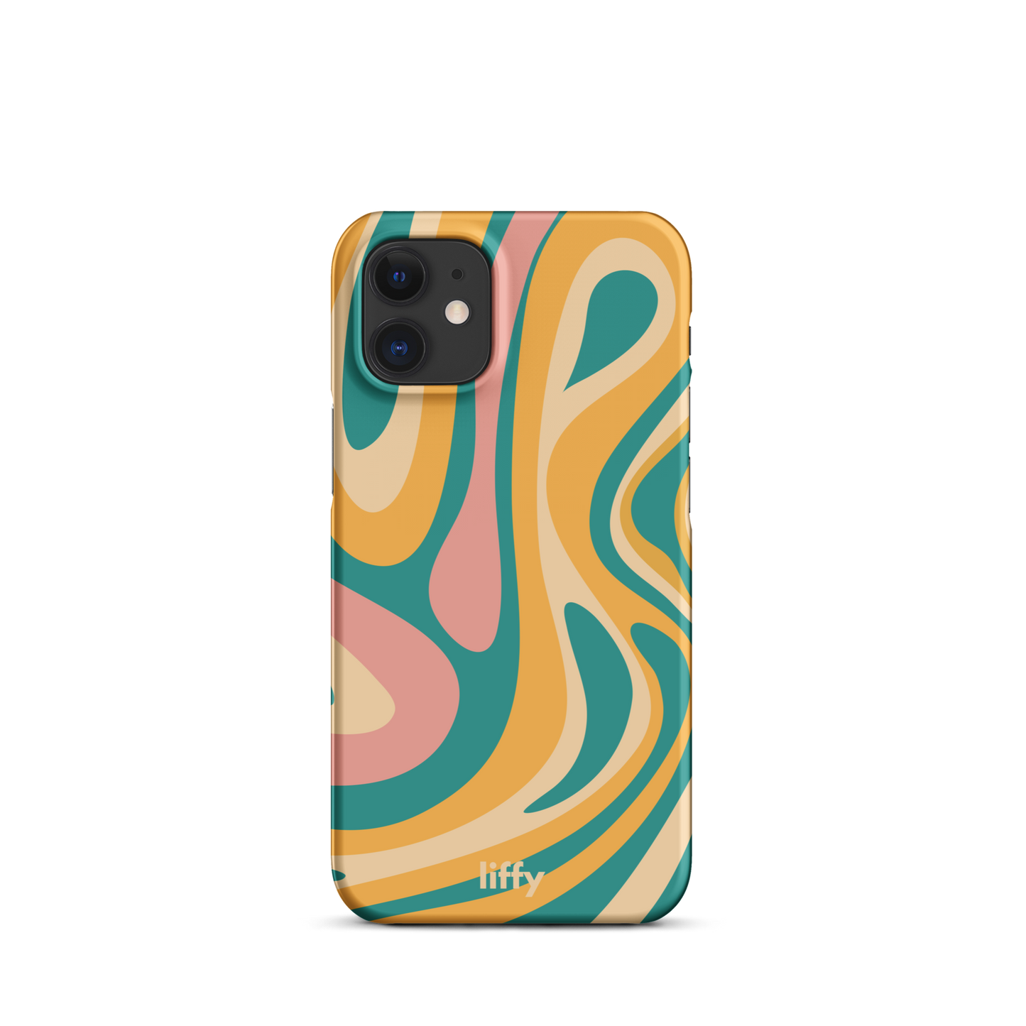 Liquid Dream: Teal & Coral iPhone Snap Case