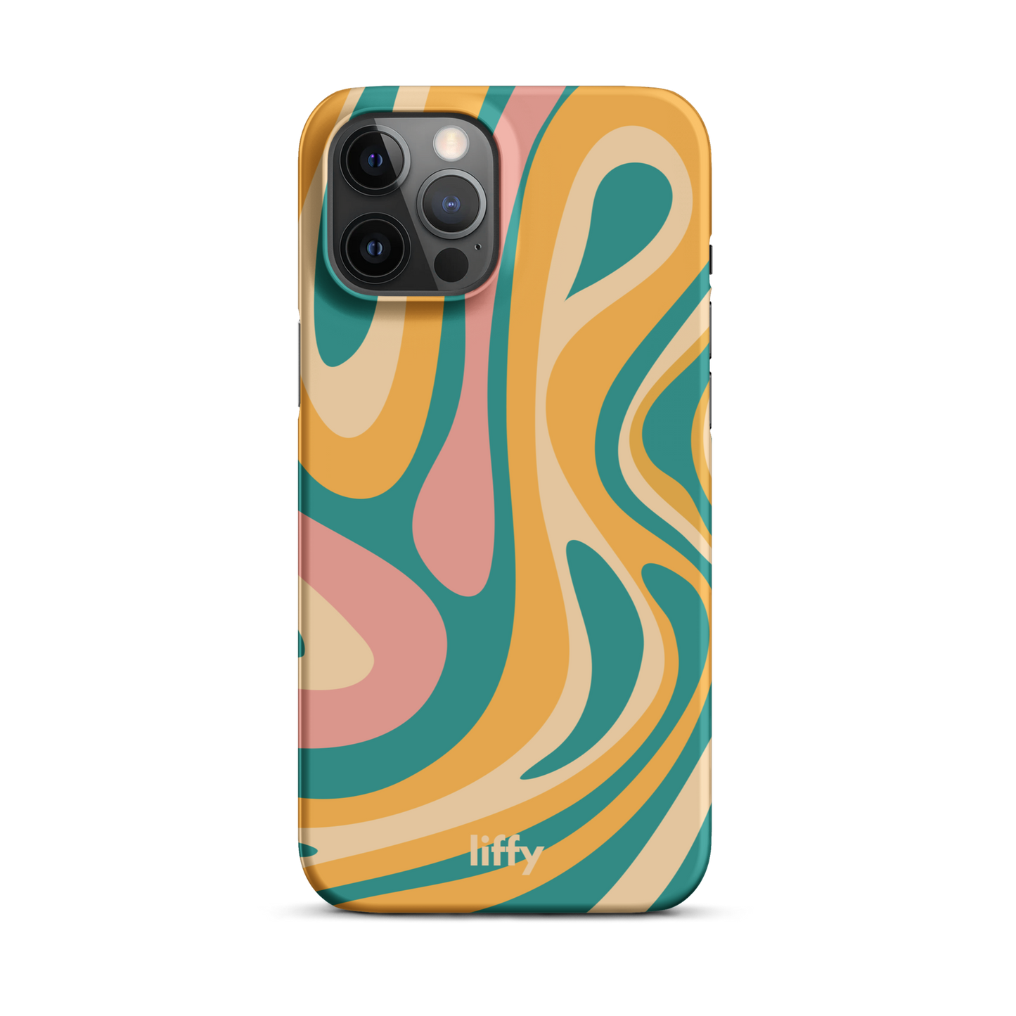 Liquid Dream: Teal & Coral iPhone Snap Case