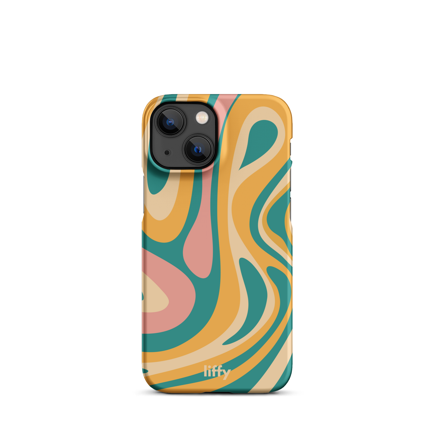 Liquid Dream: Teal & Coral iPhone Snap Case