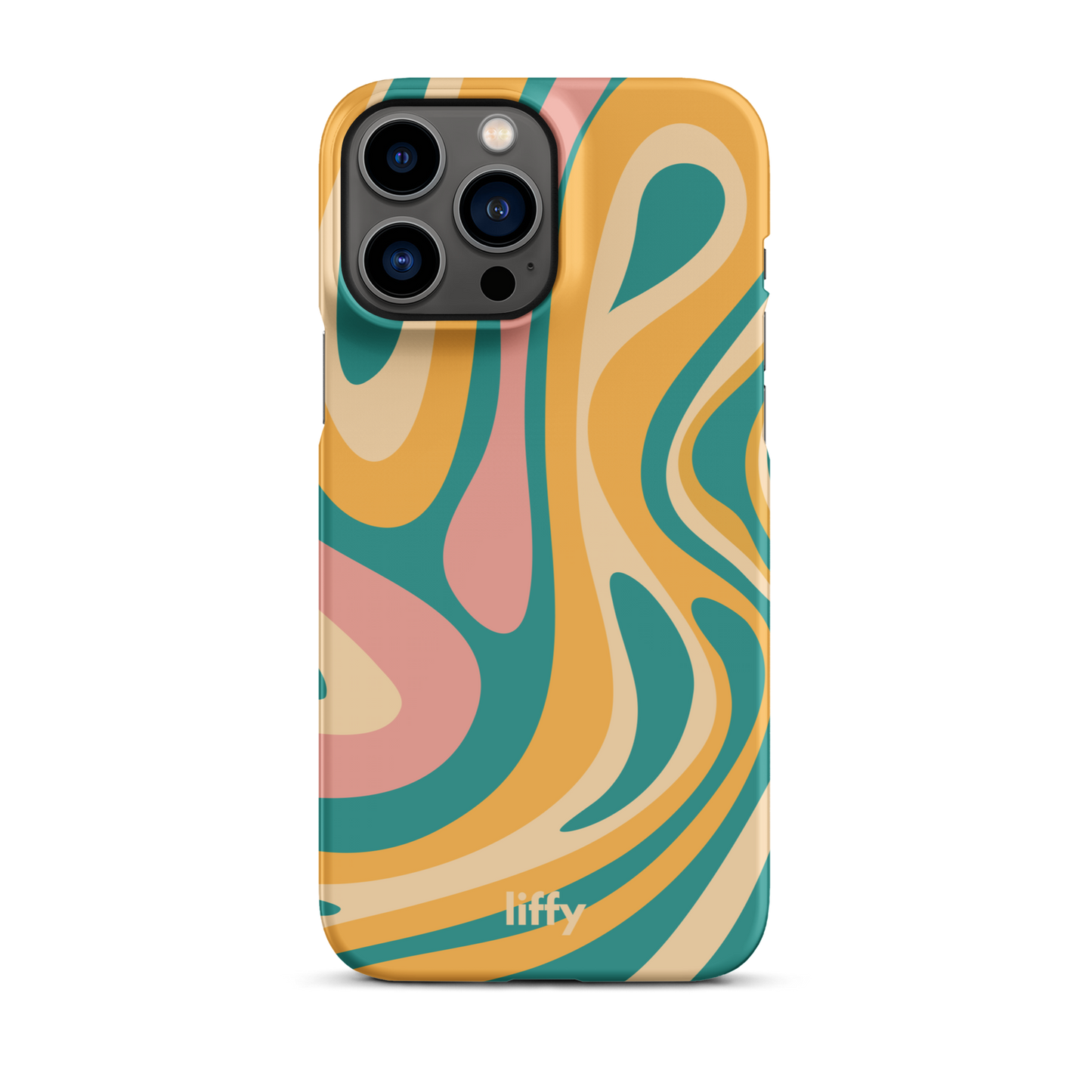 Liquid Dream: Teal & Coral iPhone Snap Case