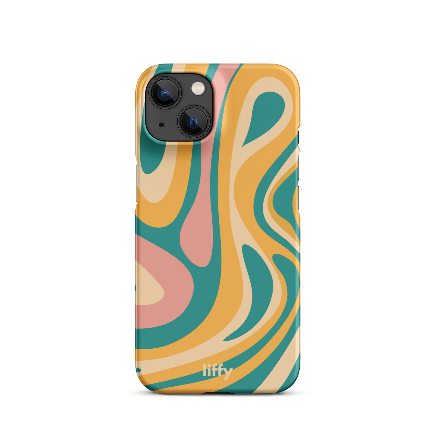 Liquid Dream: Teal & Coral iPhone Snap Case