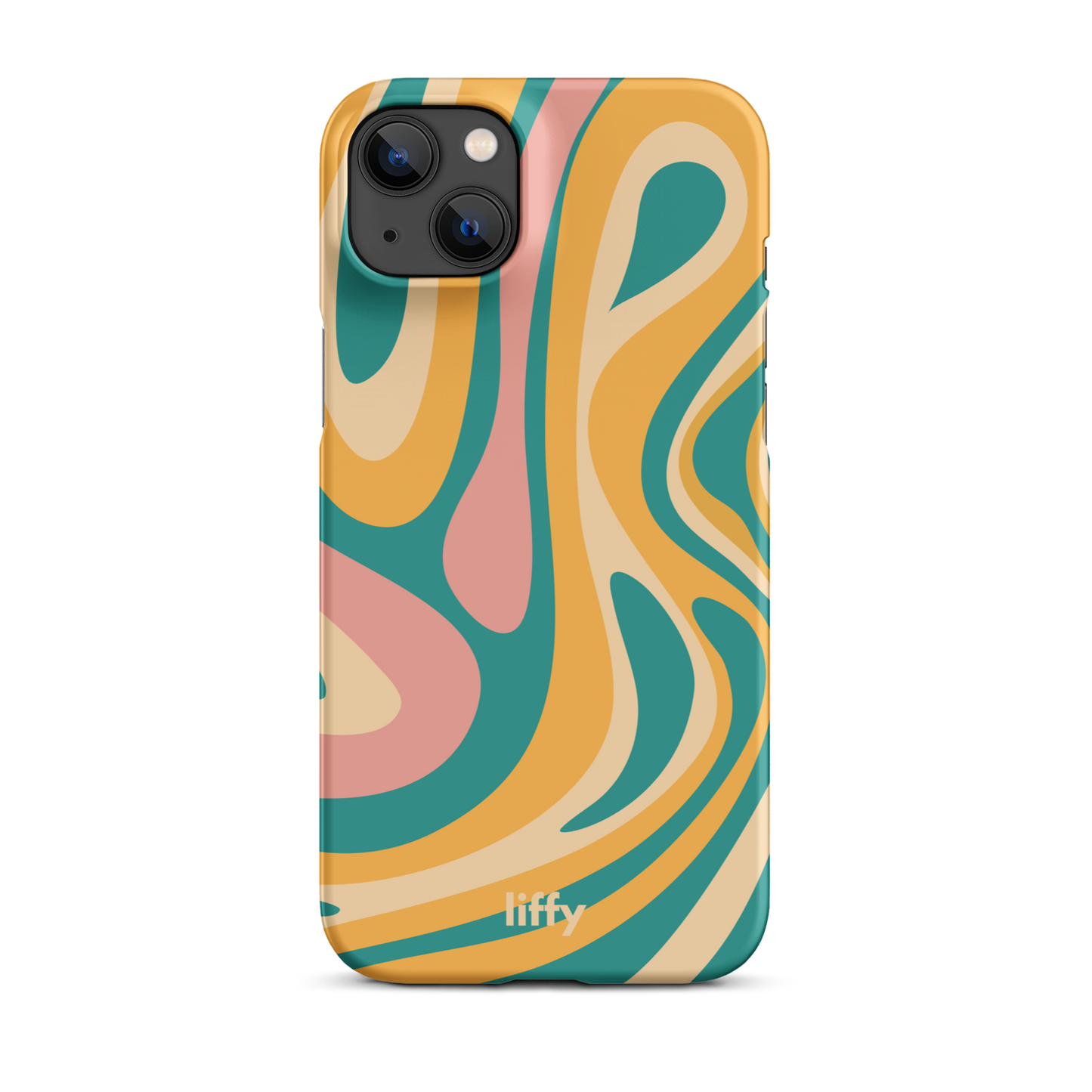 Liquid Dream: Teal & Coral iPhone Snap Case