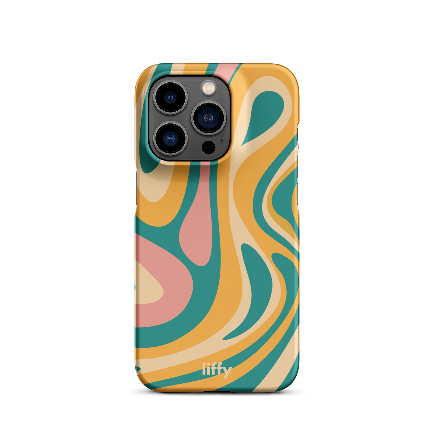 Liquid Dream: Teal & Coral iPhone Snap Case