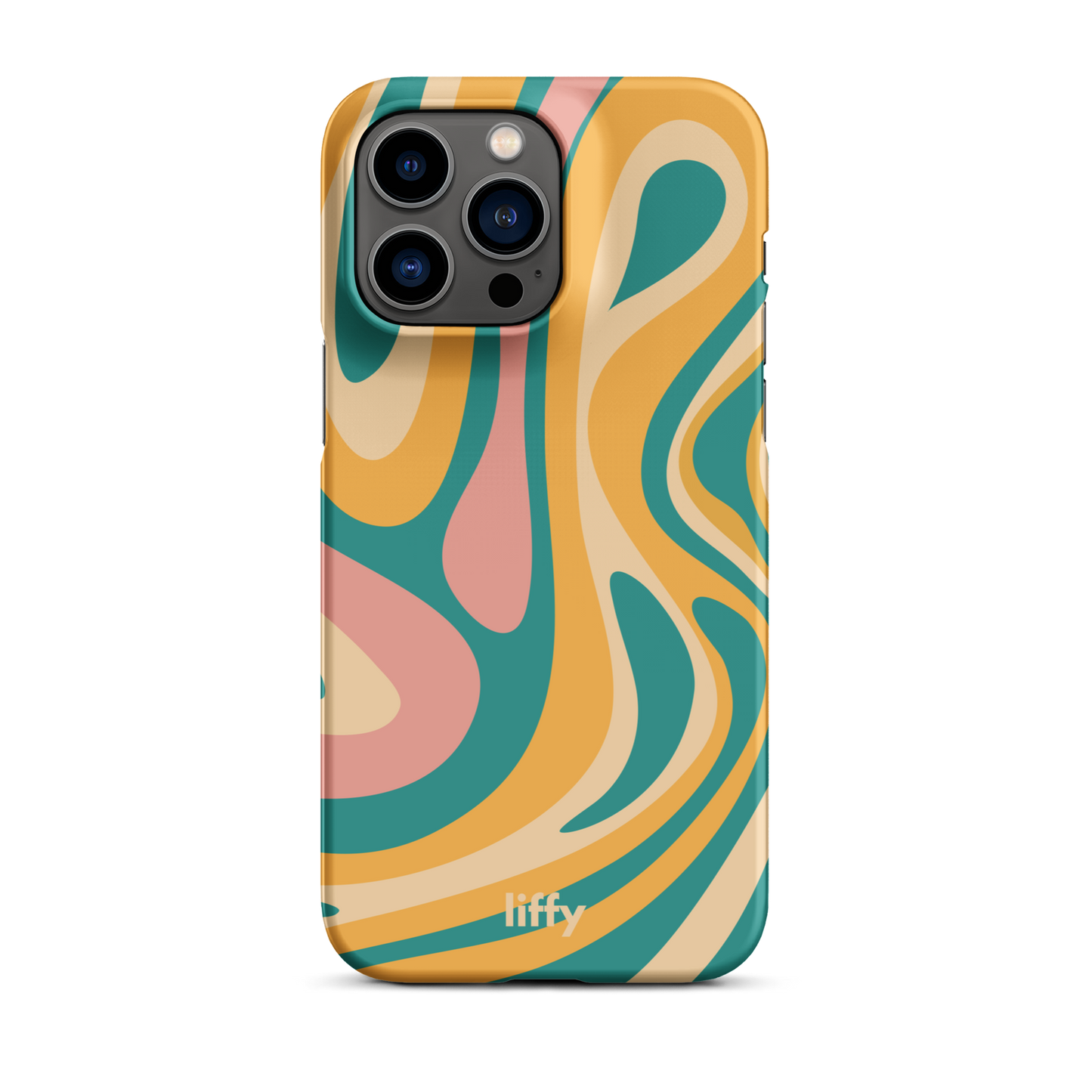 Liquid Dream: Teal & Coral iPhone Snap Case