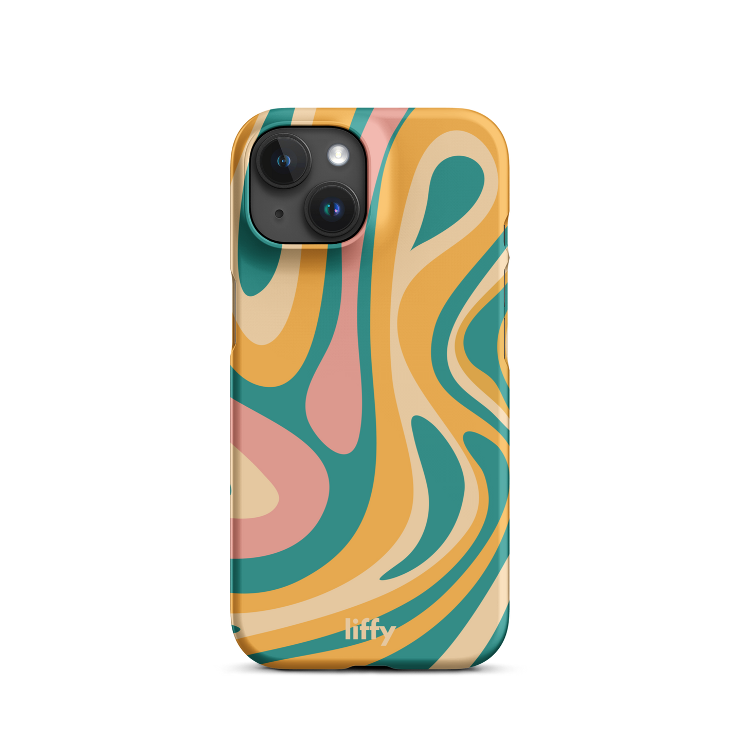 Liquid Dream: Teal & Coral iPhone Snap Case