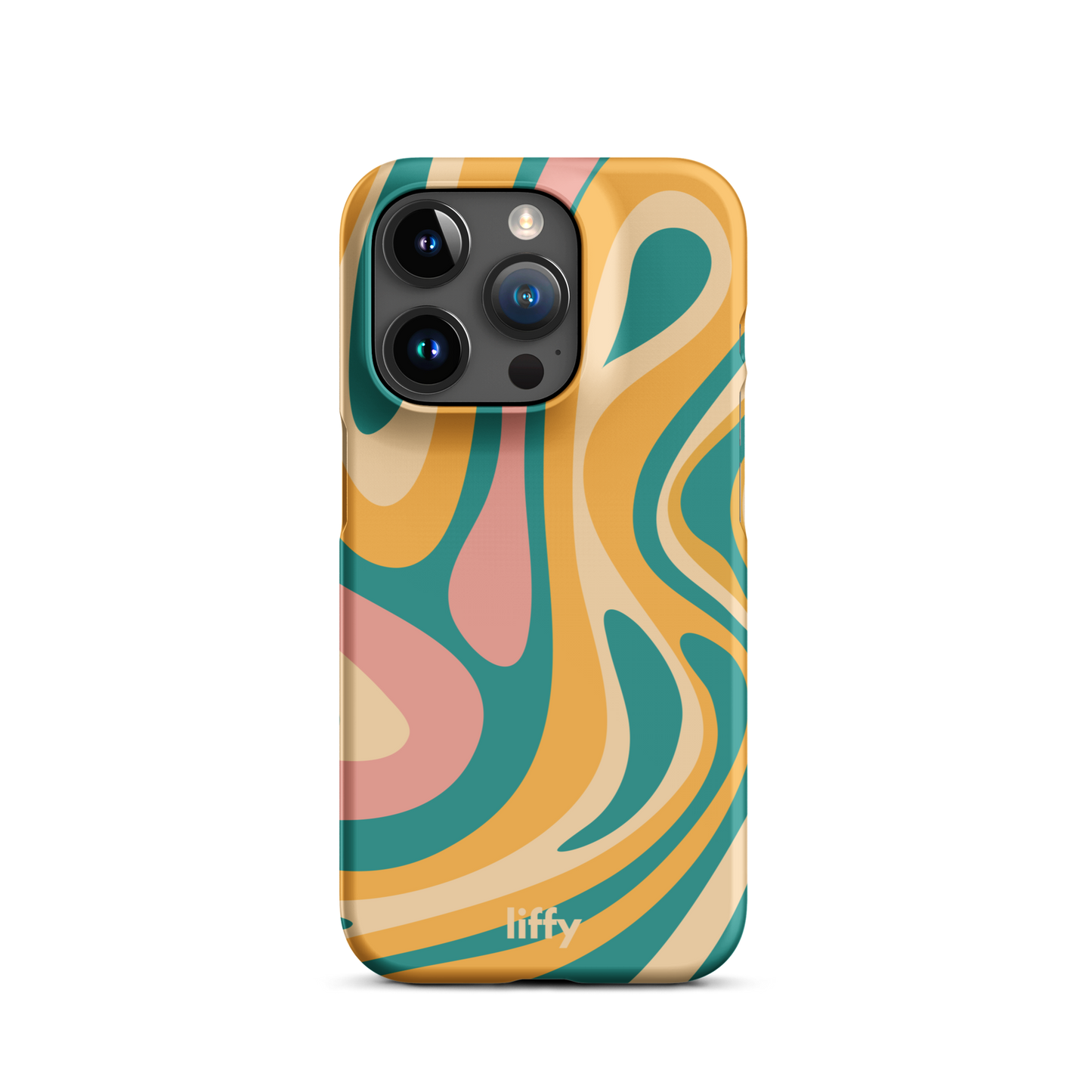 Liquid Dream: Teal & Coral iPhone Snap Case