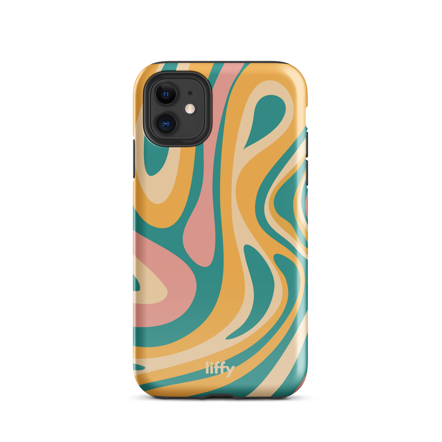 Liquid Dream: Teal & Coral iPhone Tough Case