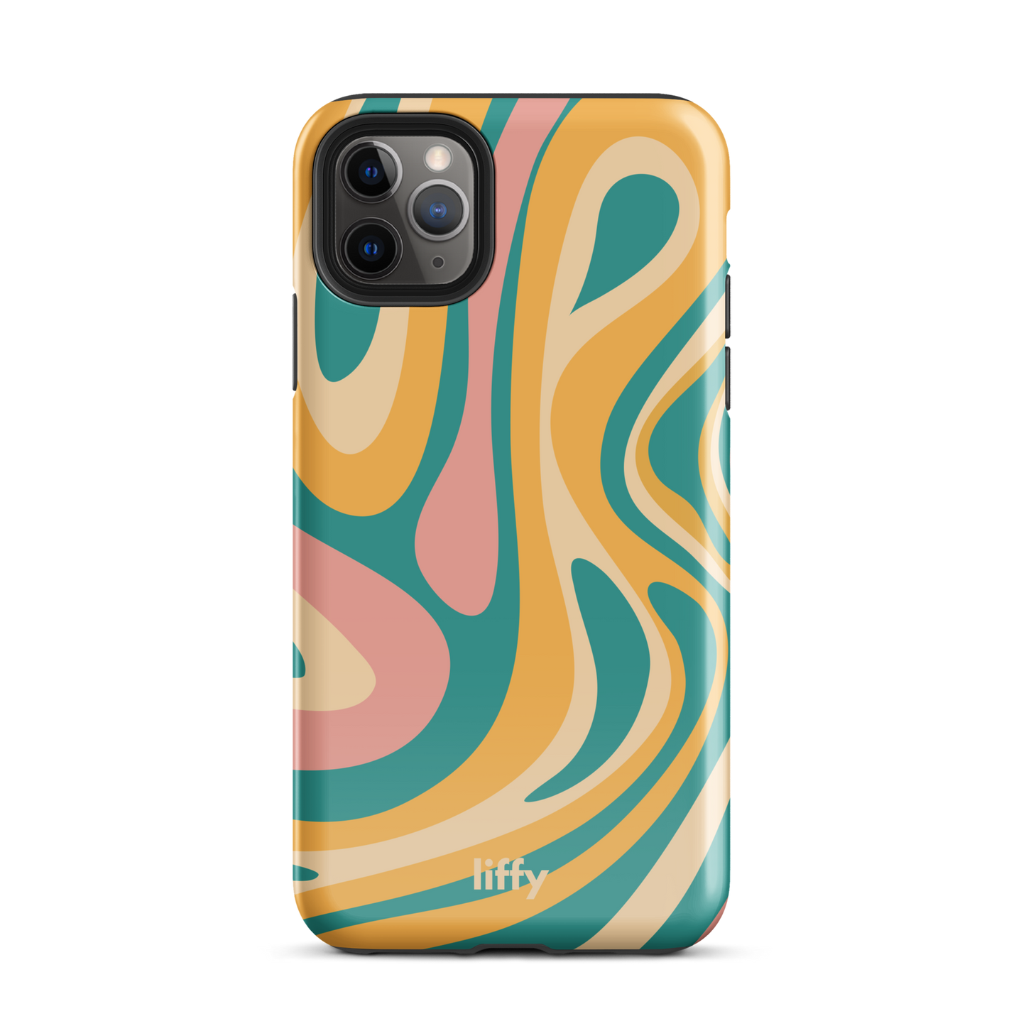 Liquid Dream: Teal & Coral iPhone Tough Case