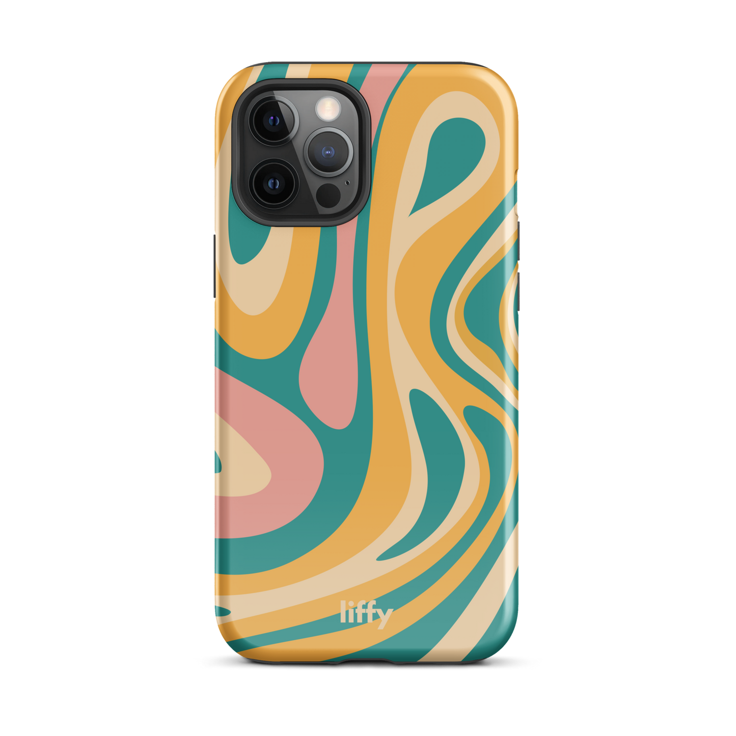 Liquid Dream: Teal & Coral iPhone Tough Case