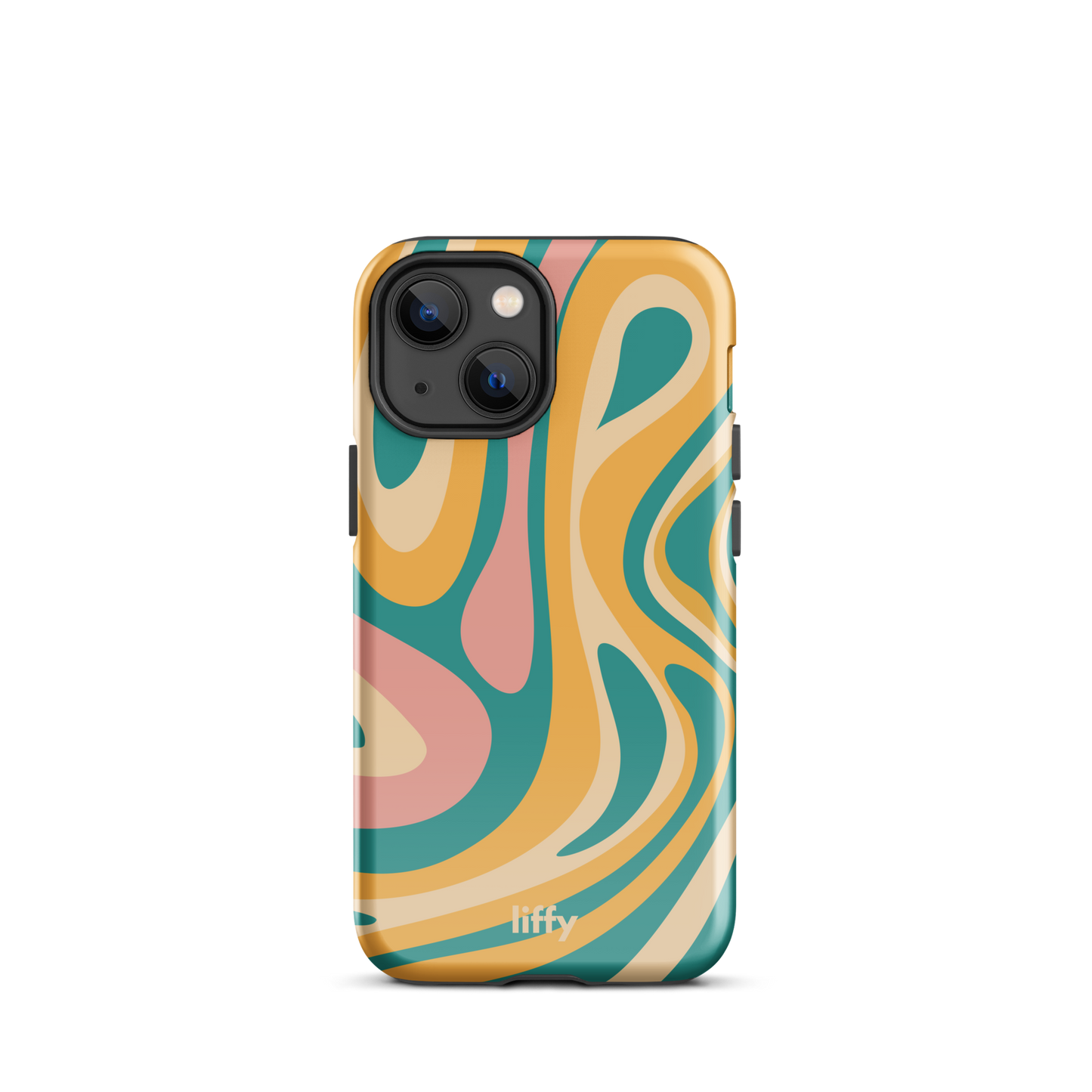 Liquid Dream: Teal & Coral iPhone Tough Case