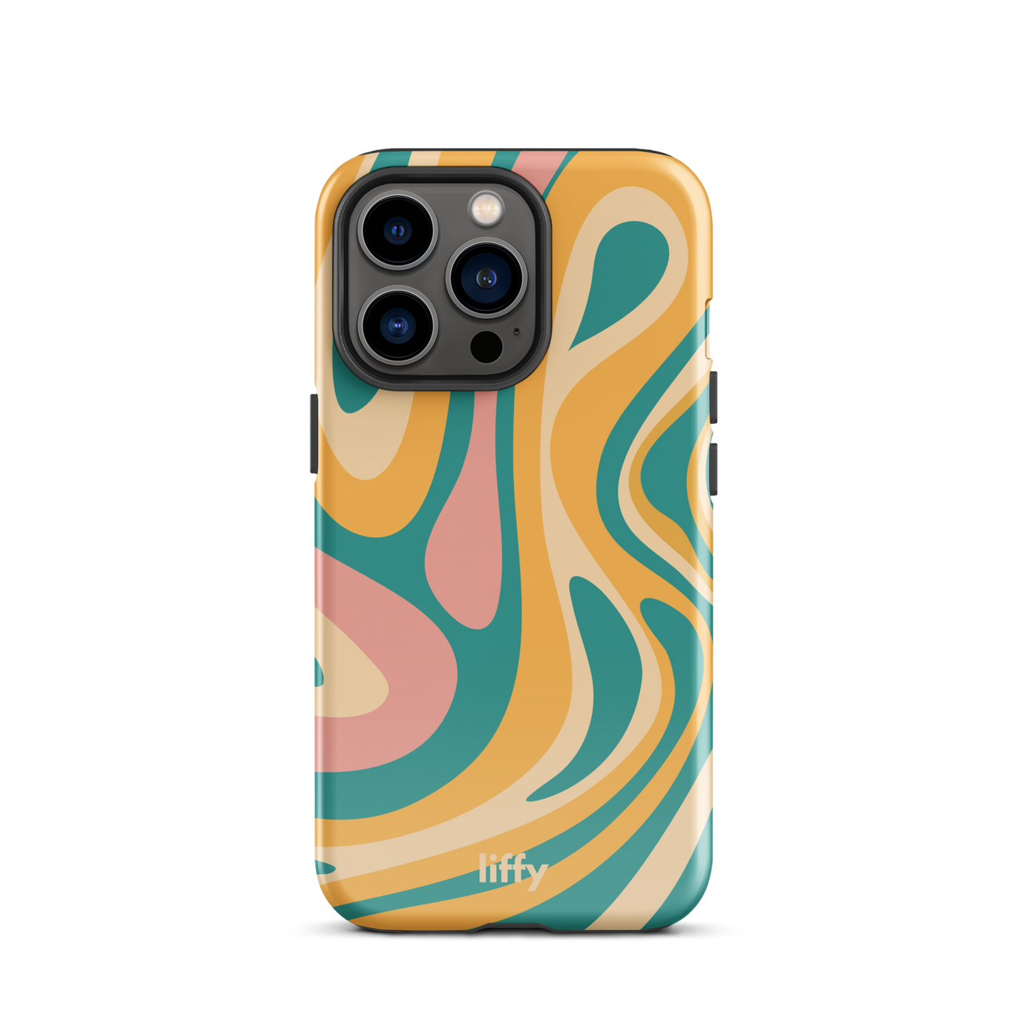 Liquid Dream: Teal & Coral iPhone Tough Case