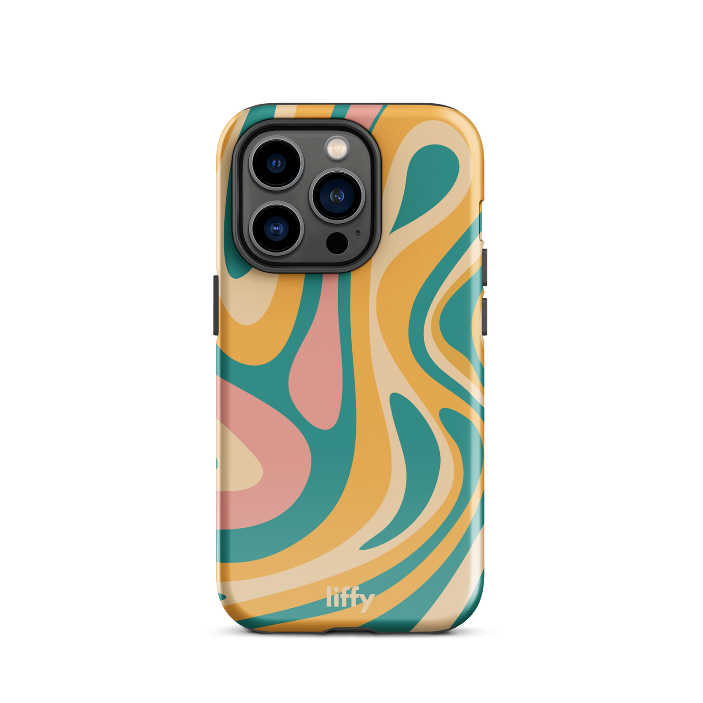 Liquid Dream: Teal & Coral iPhone Tough Case