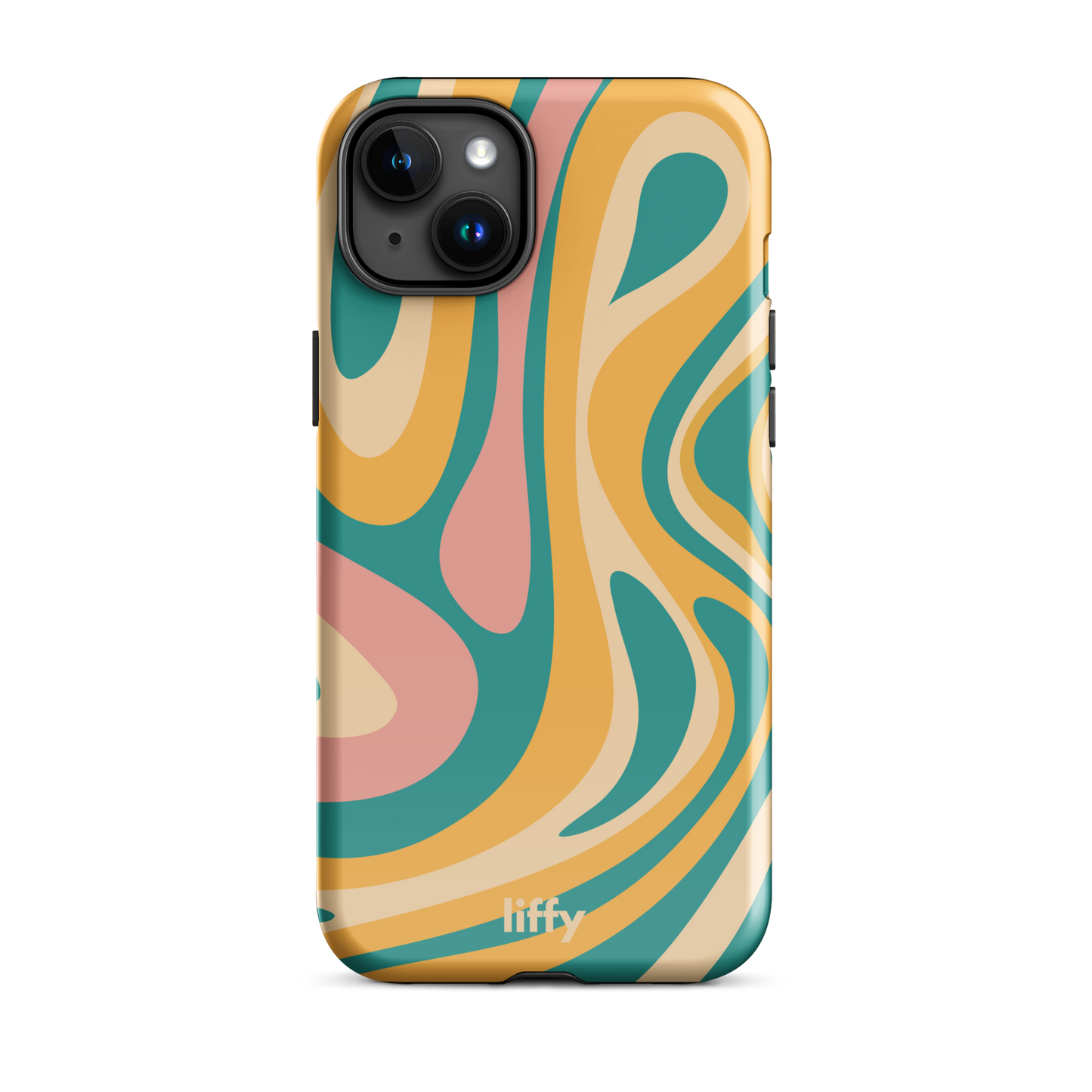 Liquid Dream: Teal & Coral iPhone Tough Case