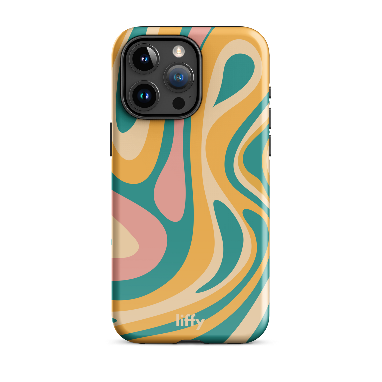 Liquid Dream: Teal & Coral iPhone Tough Case