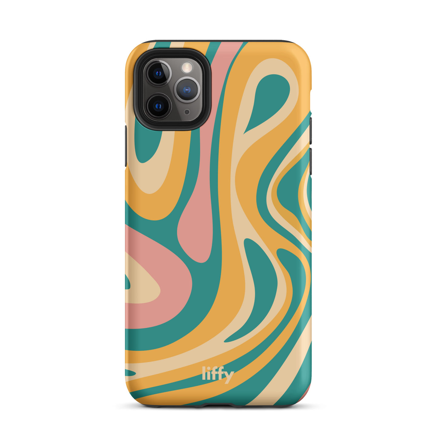 Liquid Dream: Teal & Coral iPhone Tough Case