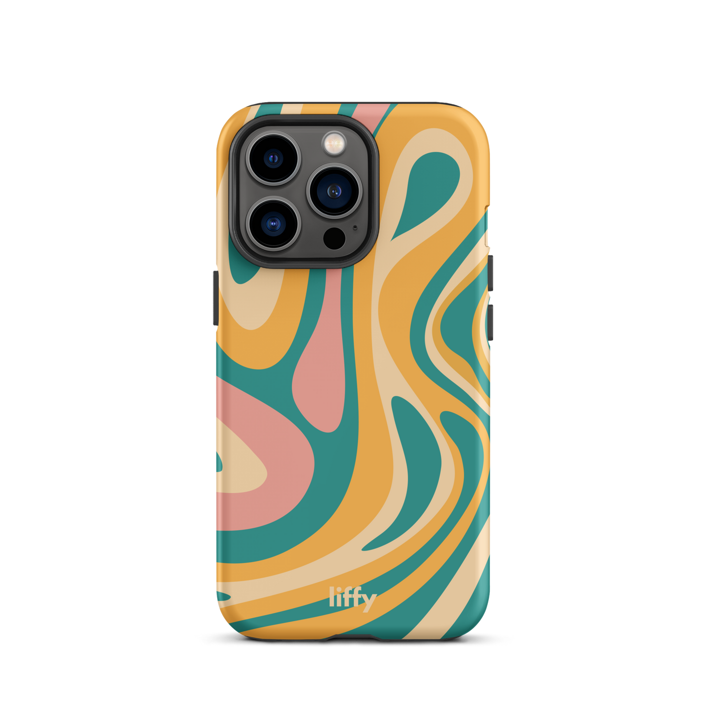 Liquid Dream: Teal & Coral iPhone Tough Case