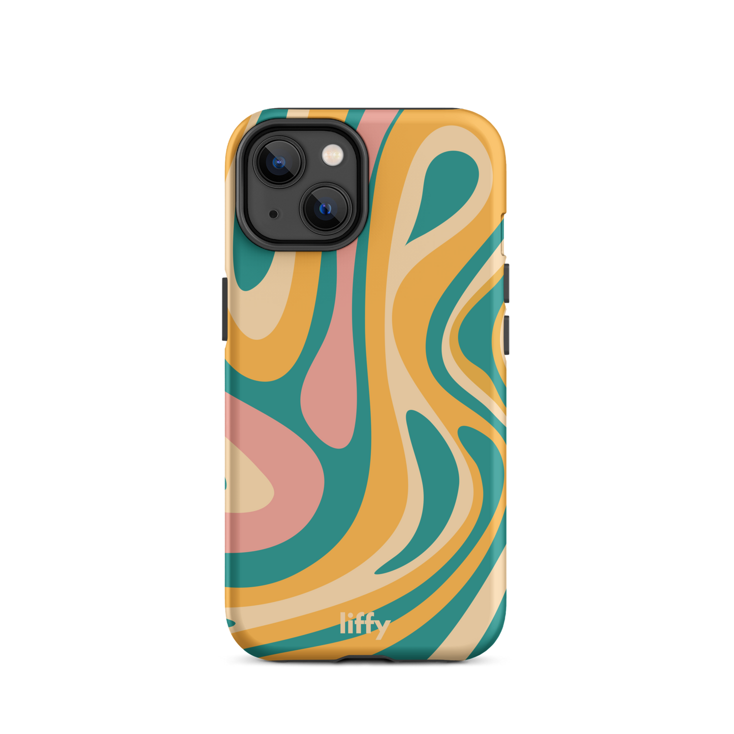 Liquid Dream: Teal & Coral iPhone Tough Case