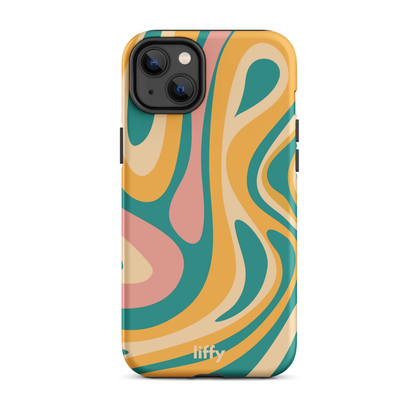 Liquid Dream: Teal & Coral iPhone Tough Case