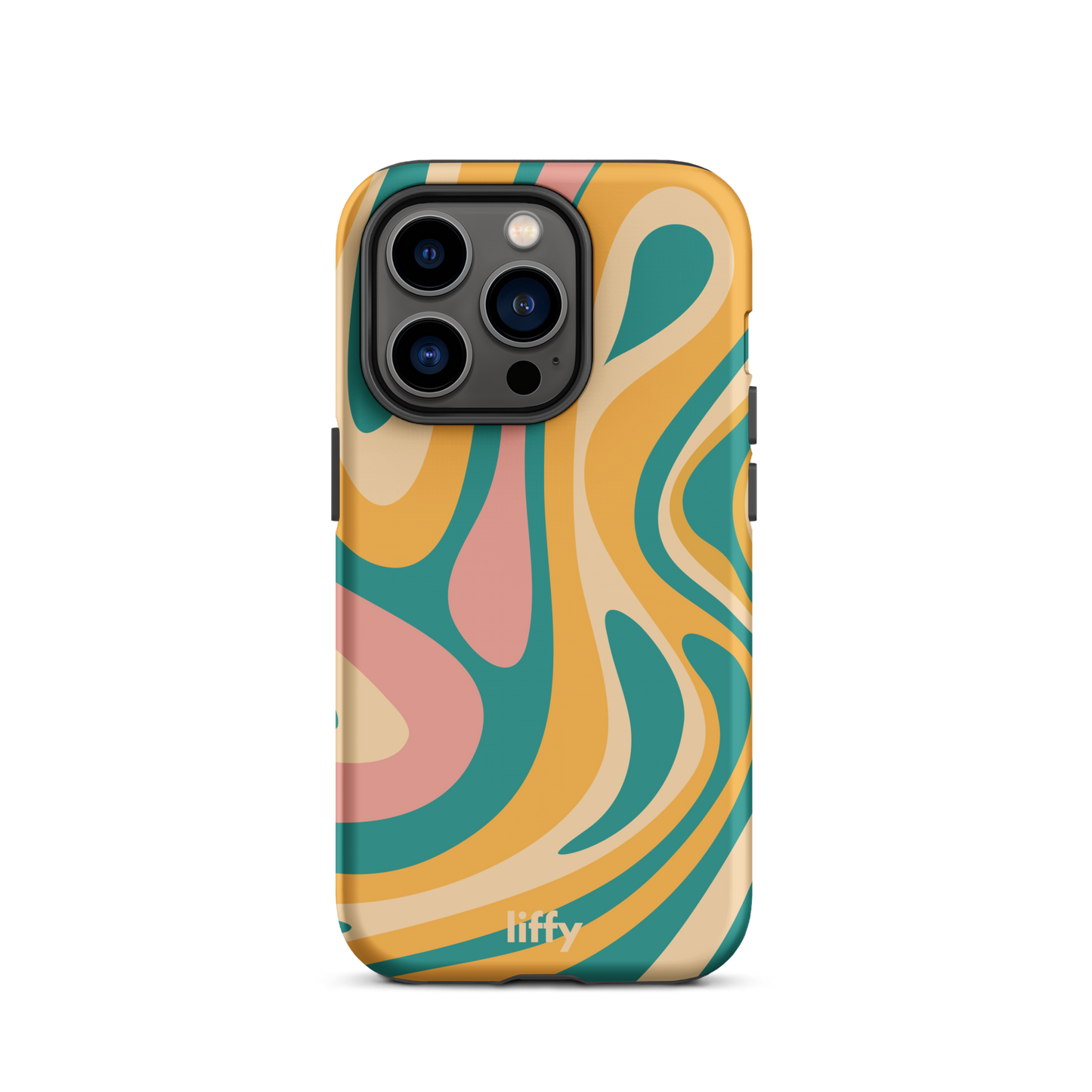 Liquid Dream: Teal & Coral iPhone Tough Case