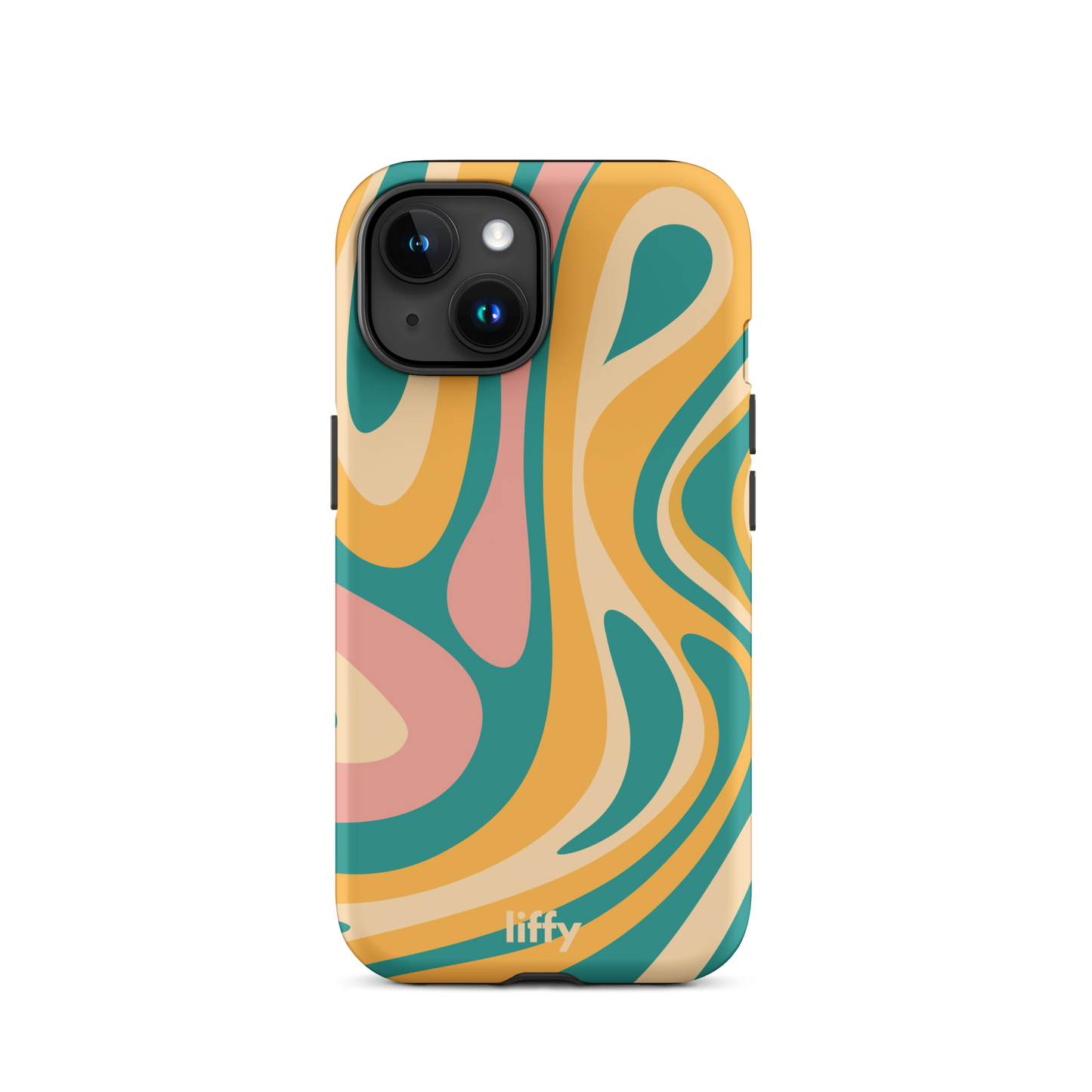 Liquid Dream: Teal & Coral iPhone Tough Case