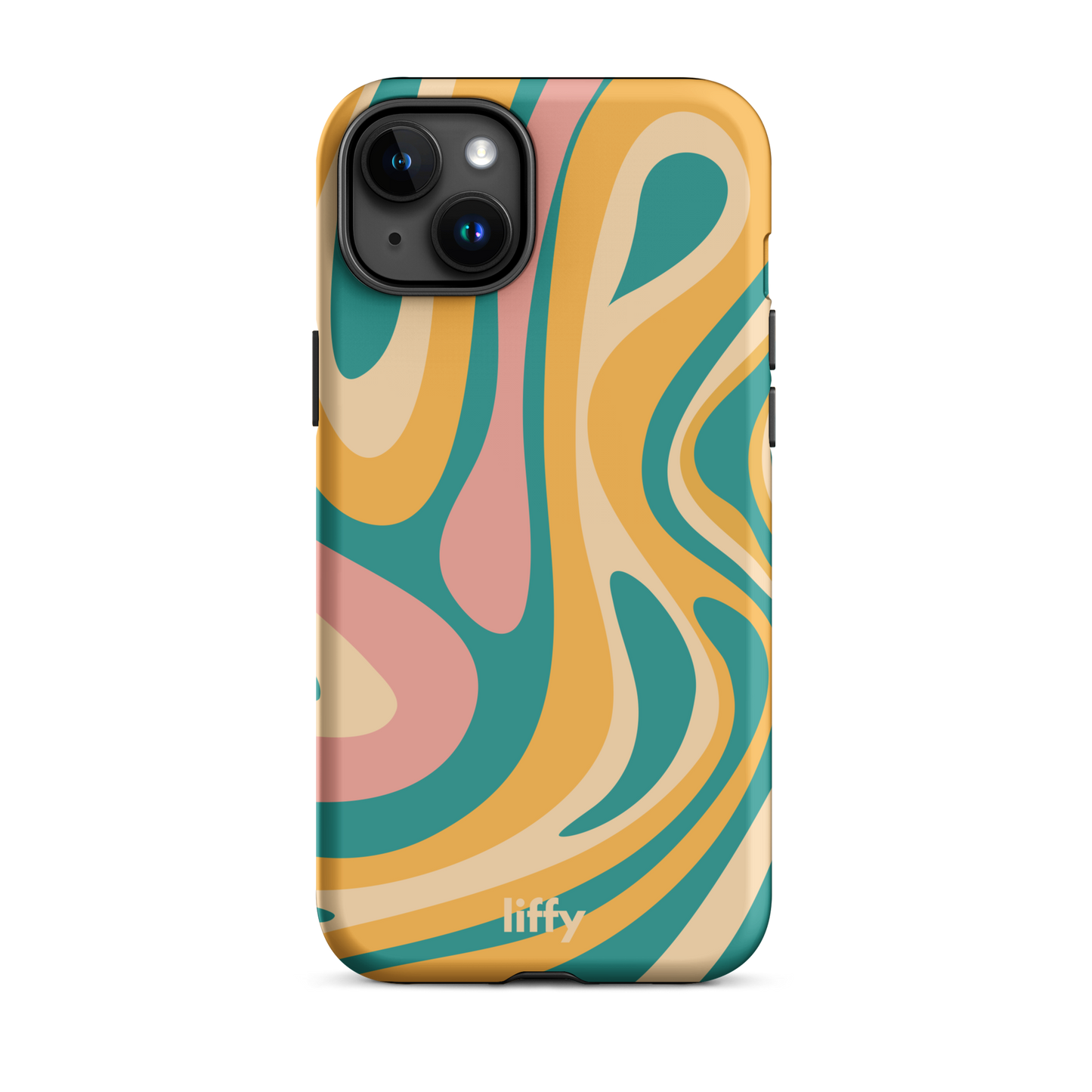 Liquid Dream: Teal & Coral iPhone Tough Case